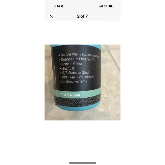 Tru Flask 3 Insulated Bottle 18 oz 24 Hrs Cold 12 Hrs Hot Green, Blue‎ & Orange - Picture 16 of 16